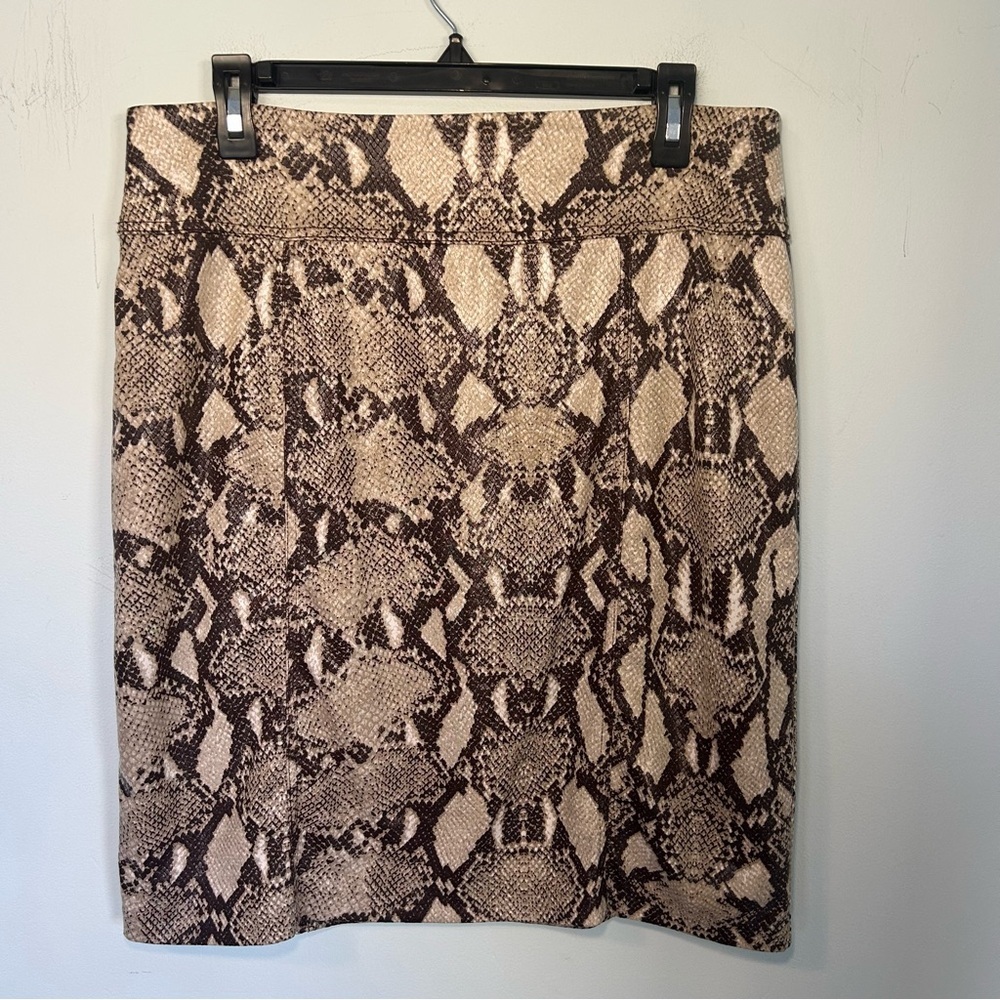 Chico’s Brown Snakeskin Print Mini Skirt Size 8